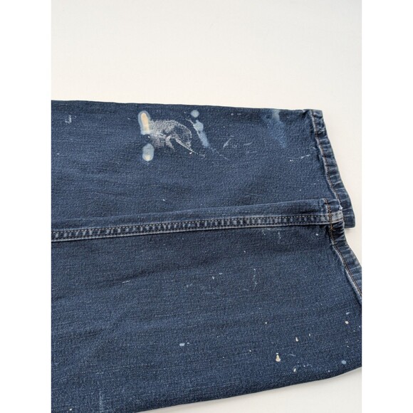 Wrangler Super Distressed Blue Slim Straight Dark Wash Western Work Jeans 32X28 - Picture 11 of 11